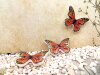 Bouton papillon rouge orangé brillant