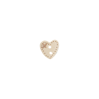 Bouton petit coeur beige clair