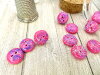 Bouton rond brillant fuchsia violet 10mm