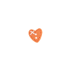 Bouton petit coeur orange clair