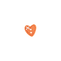 Bouton petit coeur orange clair