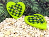 Bouton coeur vert perroquet tartant vert