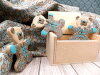 Bouton en forme de nounours Turquoise-Brown