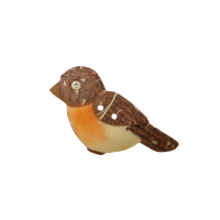 Bouton oiseau rouge-gorge tête gauche