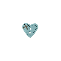 Bouton petit coeur turquoise