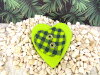 Bouton coeur vert perroquet tartant vert