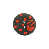 Bouton gros rond marine pois rouge