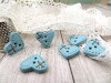 Bouton petit coeur turquoise